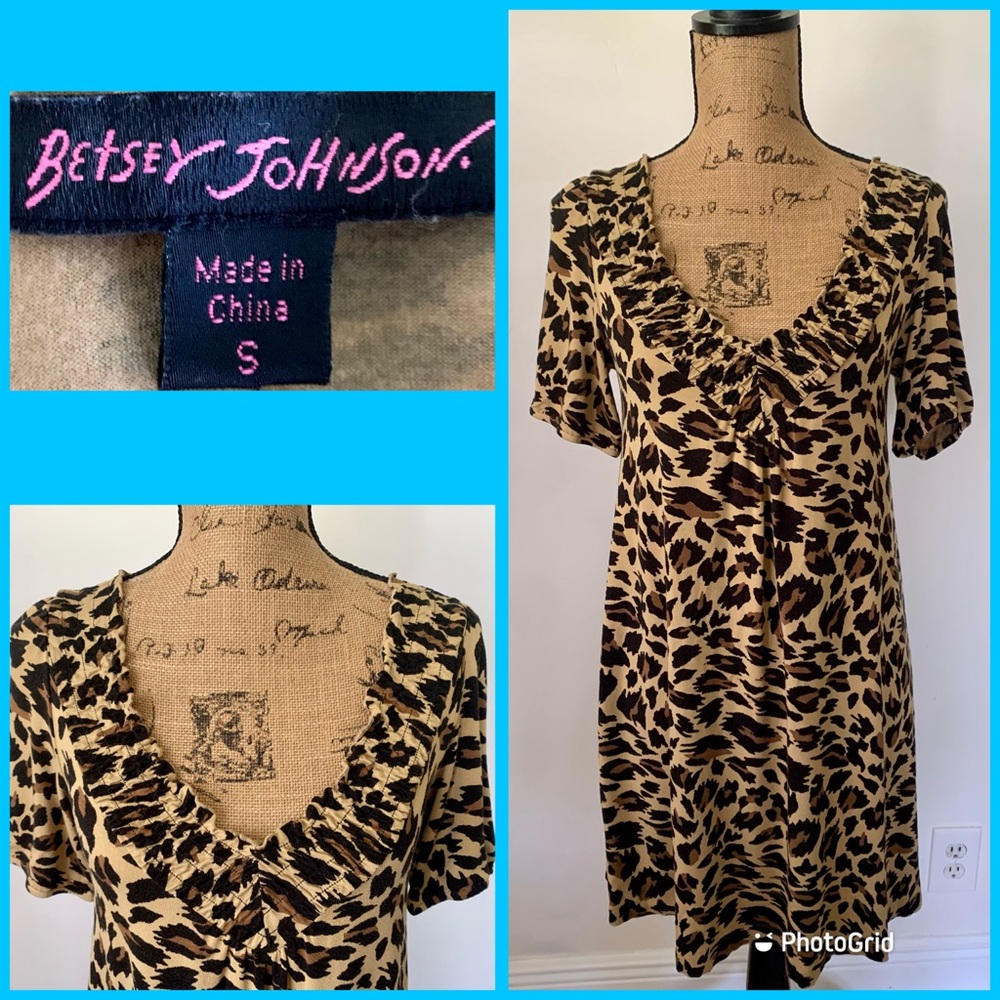 Betsey Johnson Leopard Babydoll Jersey Tunic